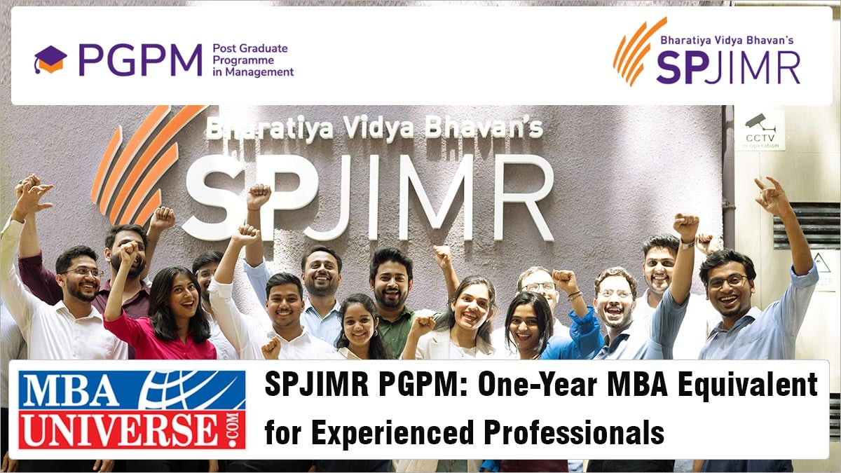 SPJIMR PGPM: One-Year MBA Equivalent for Experienced Professionals