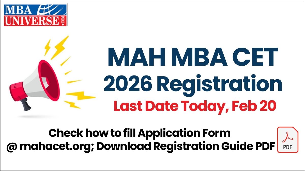 MAH MBA CET 2026 Registration Last Date Today, Feb 20: Check how to fill Application Form