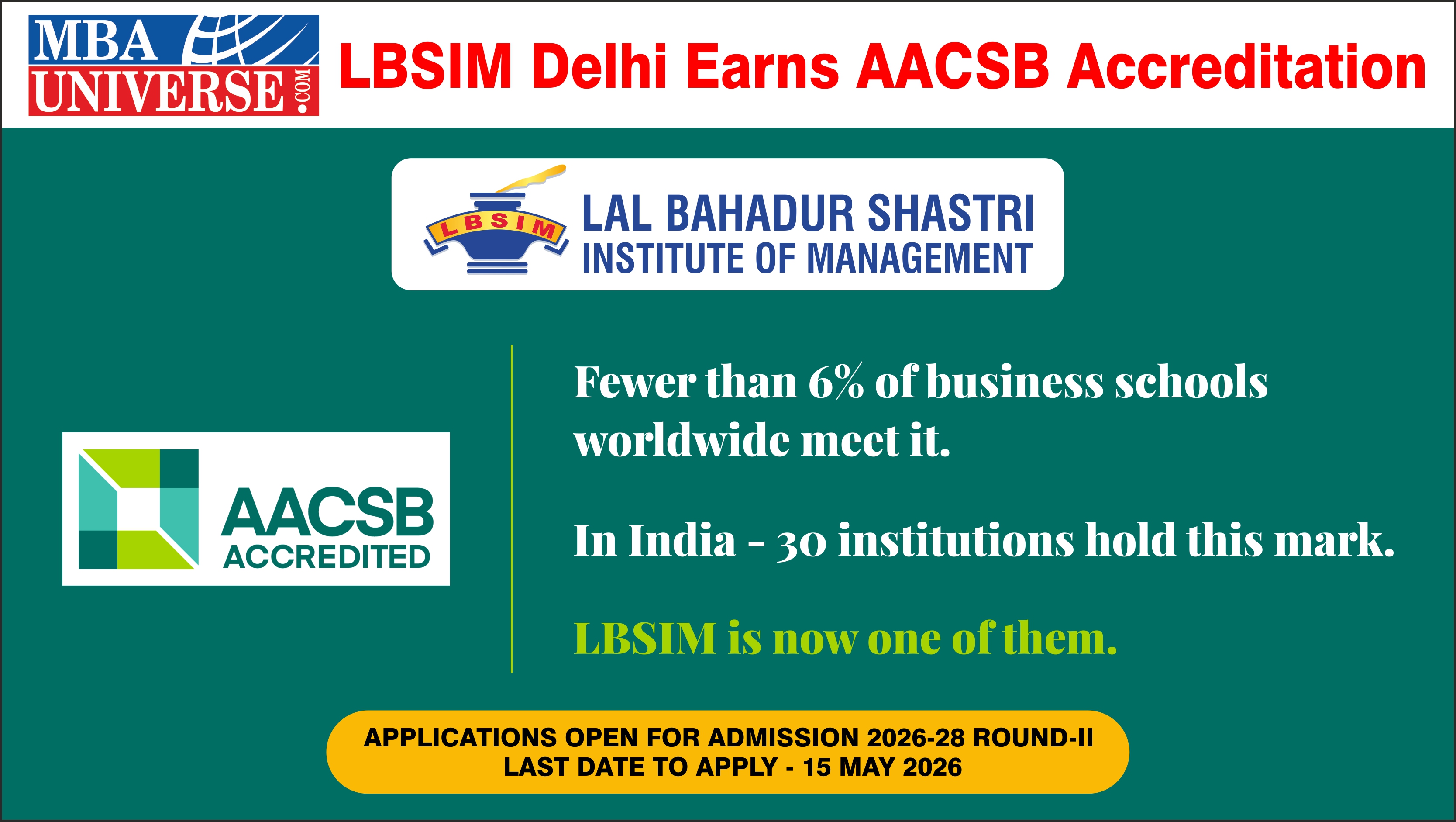 LBSIM Earns AACSB Accreditation, Marks Strategic Shift to Outcome-Driven, Globally