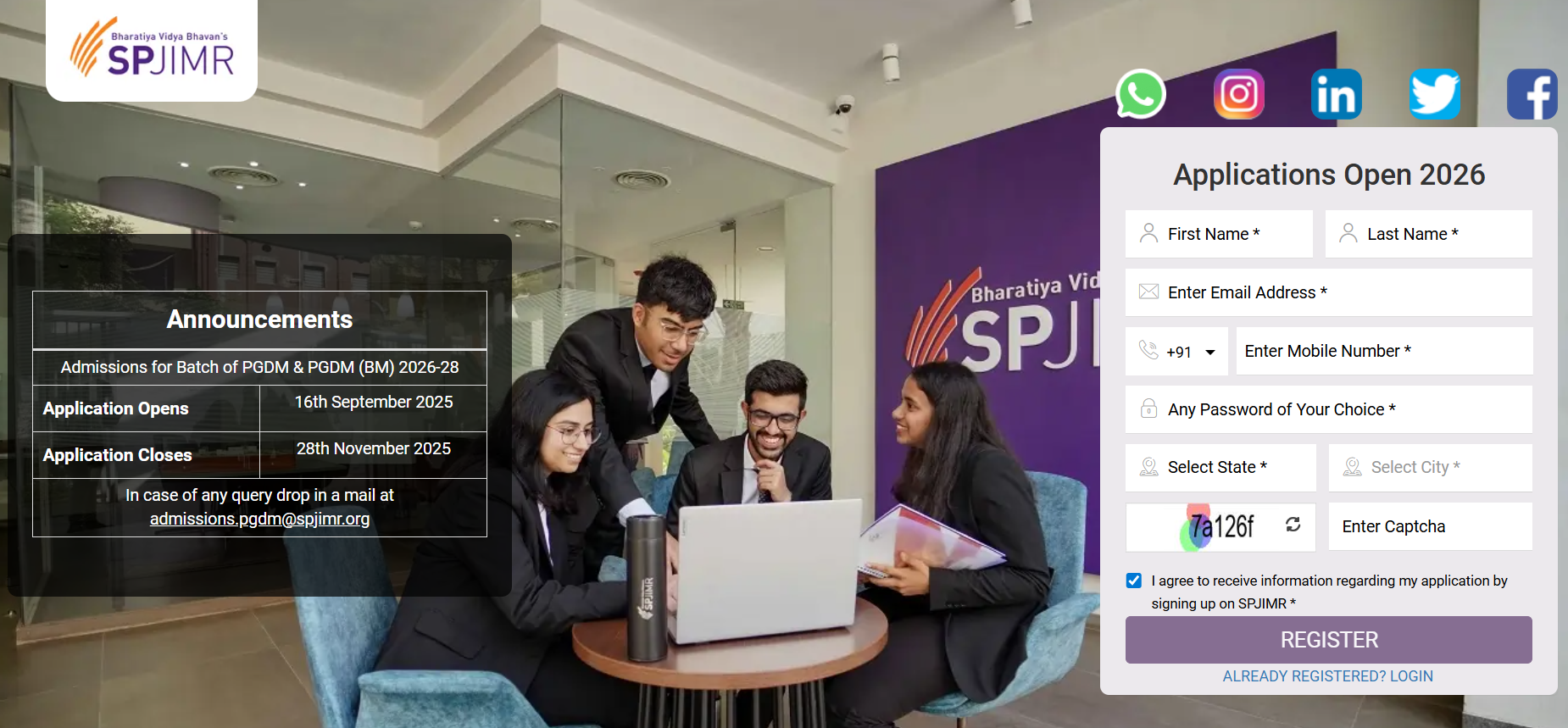 SPJIMR Admission 2026